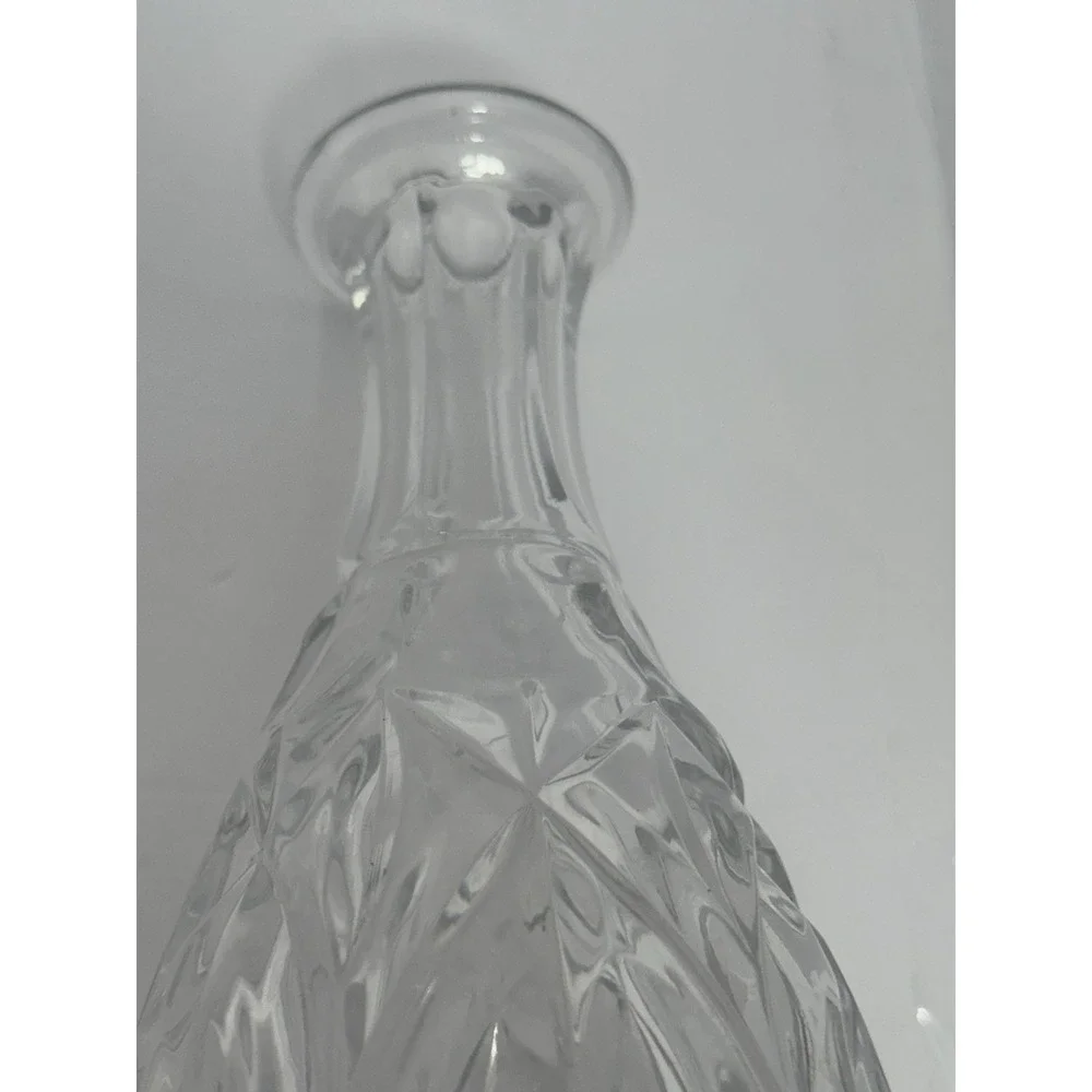 clear glass /crystal decanter with Solid Glass stopper Empty